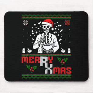Mousepad Natal do Rx Esqueleto Alegre Farmacêutico Técnico