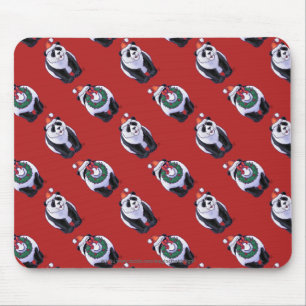 Mousepad Natal do urso de panda no vermelho