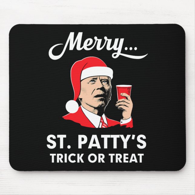 Mousepad Natal Em Julho Biden Papai Noel Alegre St Patty's  (Frente)