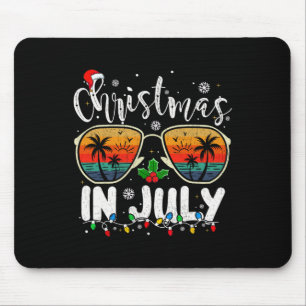 Mousepad Natal Em Julho Chapéu De Papai Noel Óculos De Sol