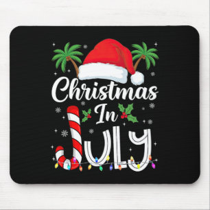 Mousepad Natal Em Julho Chapéu Do Papai Noel Viagem Praia T