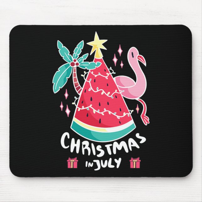 Mousepad Natal Em Julho Melancia Árvore De Natal De Verão (Frente)
