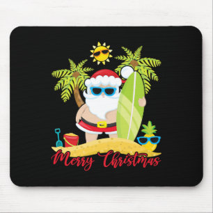 Mousepad Natal Em Julho Papai Noel Verão Surf Praia Surf