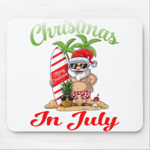 Mousepad Natal em Papais noeis de julho Camisa de Surfe do