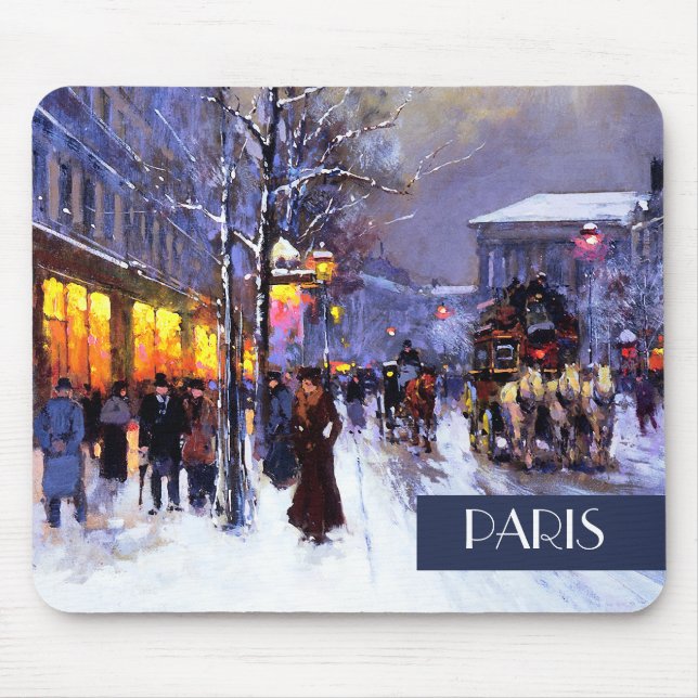Mousepad Natal em Paris. Presente de Natal (Frente)