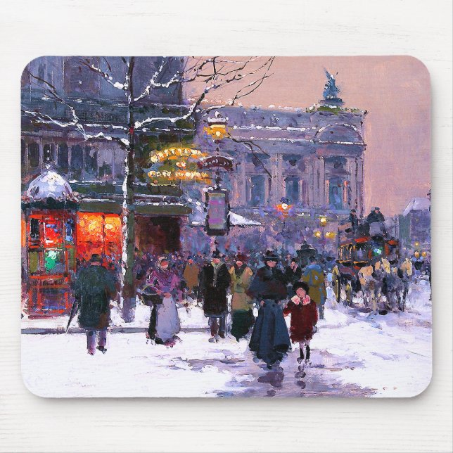 Mousepad Natal em Paris. Presente de Natal (Frente)
