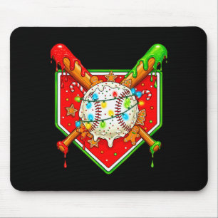 Mousepad Natal engraçado de beisebol sorvete gotejamento ho