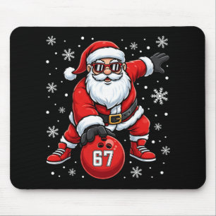 Mousepad Natal engraçado de boliche Papai Noel legal 6 7 Me