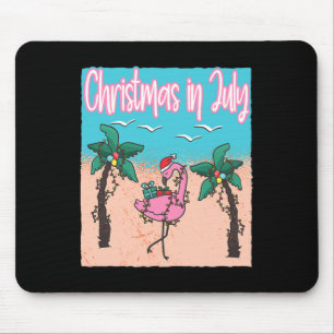 Mousepad Natal engraçado em julho Flamingo Natal em julho