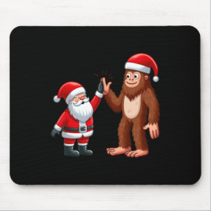 Mousepad Natal Engraçado Papai Noel Bigfoot High-fiving Xm