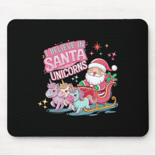 Mousepad Natal Eu Acredito Em Papais noeis E Unicórnios Eng
