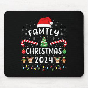 Mousepad Natal Família 2024 Elf Papais noeis no Quadrado Na