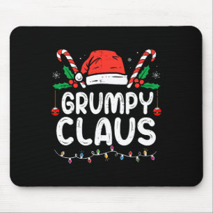 Mousepad Natal Familiar Pajama Xmas Luzes Grumpy Claus