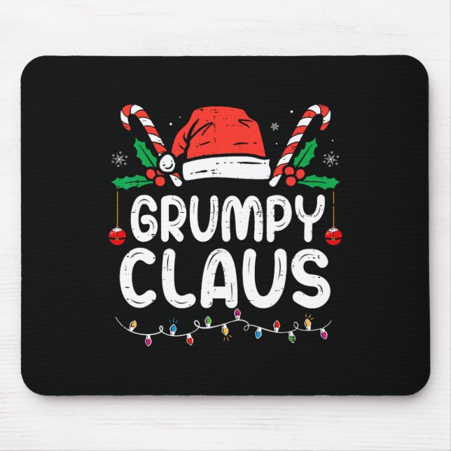 Mousepad Natal Familiar Pajama Xmas Luzes Grumpy Claus (Frente)