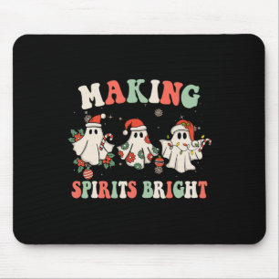 Mousepad Natal Fantasma Groovy Retro Fazendo Espíritos Bril