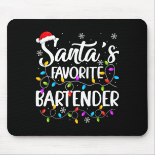 Mousepad Natal Favorito do Papai Noel Luzes de Natal Engraç