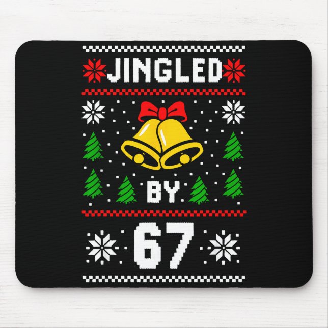 Mousepad Natal Feio 67 Design de Meme Engraçado Seis Sete M (Frente)