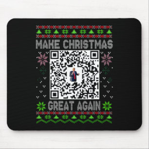 Mousepad Natal Feio Divertido Qr Presidente Trump Dança Cód