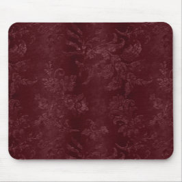 Mousepad Natal Floral Burgundy Vermelho Profundo