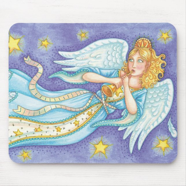 Mousepad Natal Fofo, Música, Anjo Tocando Sua Corneta (Frente)