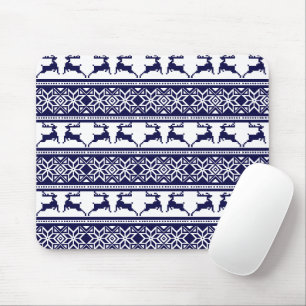 Mousepad Natal, Folclore Escandinavo Azul e Branco