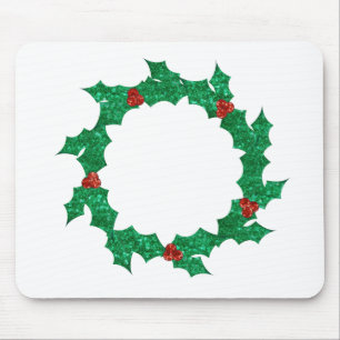 Mousepad natal holly wreath