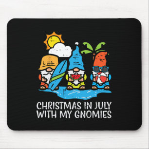 Mousepad Natal Julho Com Gnomies Xmas Praia Gnome Homens W