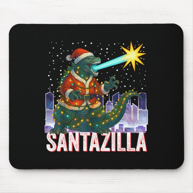 Mousepad Natal Kaiju Santazilla Monstro Japonês Dinossa (Frente)