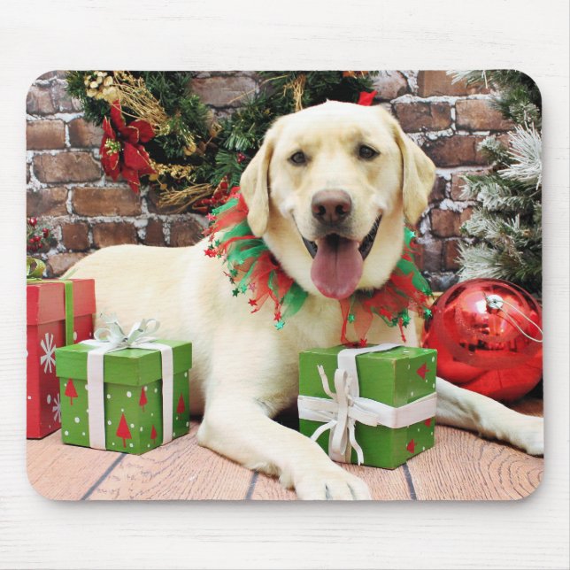 Mousepad Natal - Labrador amarelo - Strider (Frente)