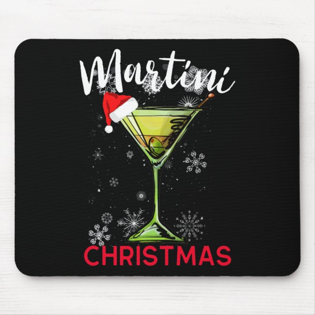 Mousepad Natal Martini Coquetel Feliz Hora Divertida Gi (Frente)