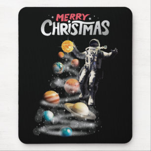 Mousepad Natal no Astronauta do Sistema Solar no Espaço