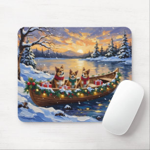 Mousepad Natal no Barco do Chin Japonês