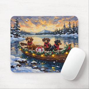 Mousepad Natal no Barco do Dachshund