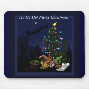 Mousepad Natal no sudoeste acendeu cacto