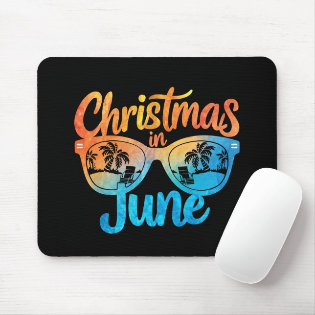 Mousepad Natal Nos Óculos De Sol De Junho Frio De Verão (Com mouse)