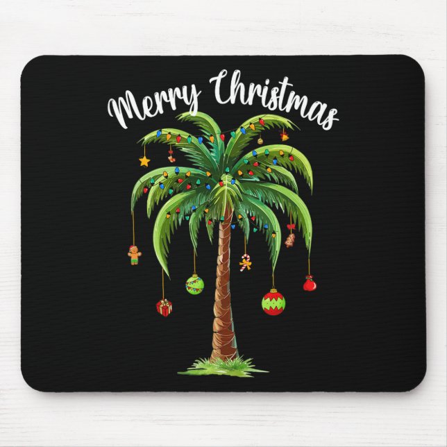 Mousepad Natal Palm Xmas Tree Tropical Beach Hawaii Wom (Frente)