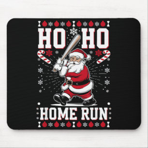 Mousepad Natal Papai Noel Beisebol Rebatida Ho Ho Rebatida