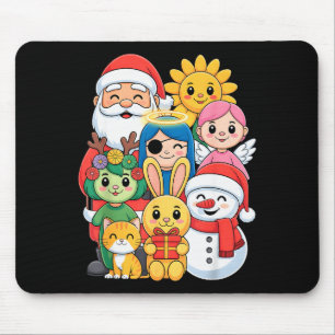 Mousepad Natal Papai Noel Coelho Gato Anjo Inverno