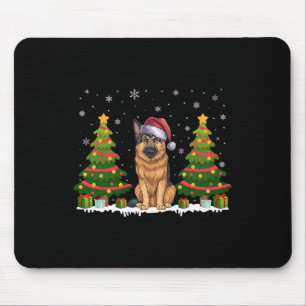 Mousepad Natal para Papais noeis de Cachorro German shepher