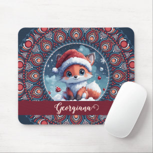 Mousepad Natal Personalizado Kawaii Fox Dot Mandala