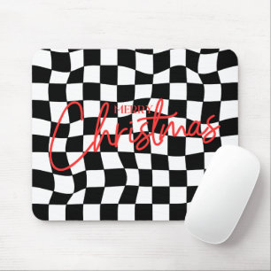 Mousepad Natal preto e branco moderno