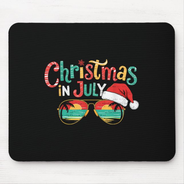 Mousepad Natal Pulverizado Em Julho Xmas Beach Vacati (Frente)