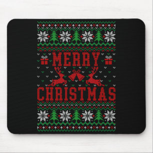Mousepad Natal Reno Papai Noel Floco de Neve Natal Feio