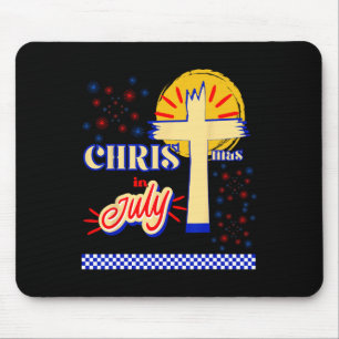 Mousepad Natal Retrô em Julho Cristão Jesus Deus Verão