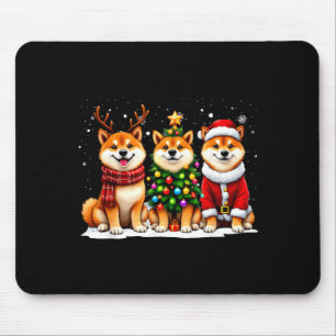Mousepad Natal Retro Shiba Inu Papai Noel Rena Dog Lover
