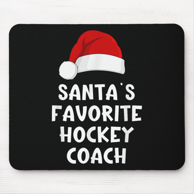 Mousepad Natal Santas Favoritas treinador de hóquei Engraça (Frente)