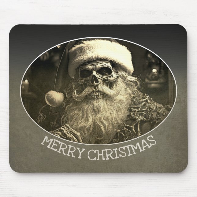 Mousepad Natal Sombrio - Papai Noel Esqueleto 65609 (Frente)