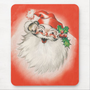 Mousepad Natal Vintage, Alegre Papai Noel Retro dos Anos 50