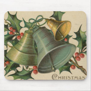 Mousepad Natal vintage Bels e azevinho