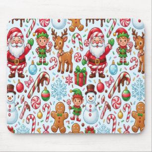 Mousepad Natal Vintage Retro Vermelho País das Maravilhas d